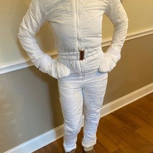 NWOT White Puffer Jumpsuit